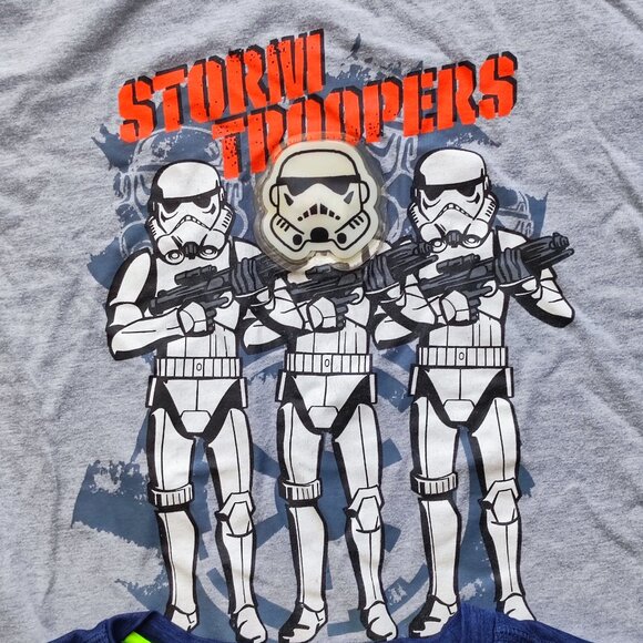 2 a lot Star Wars short sleeve T-shirt grey & blue boy's size L - Picture 2 of 5